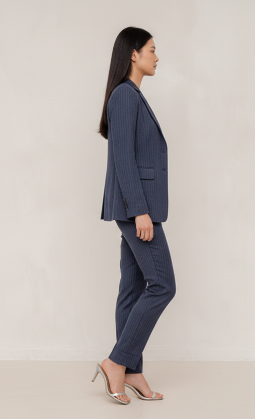 Navy blue stripped 3-piece pants suits (UK size 12) - Image 4
